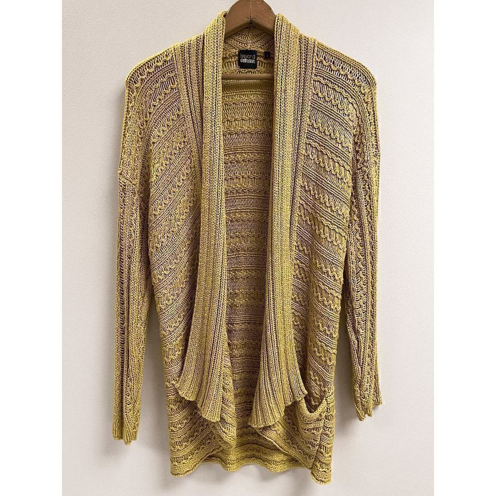 Beyond Definition Womens Chunky Knit Cardigan Sweater Mustard Sz L 100% Acrylic